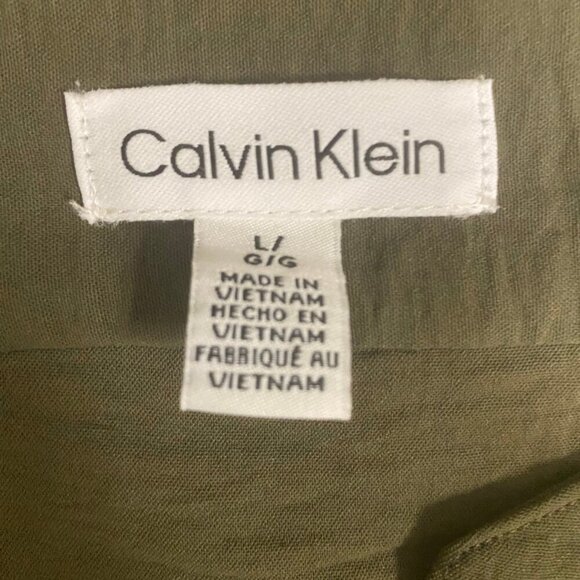 Calvin Klein Women’s Utility Pocket Button-Up Blouse – Olive Green – Size L - Picture 6 of 7